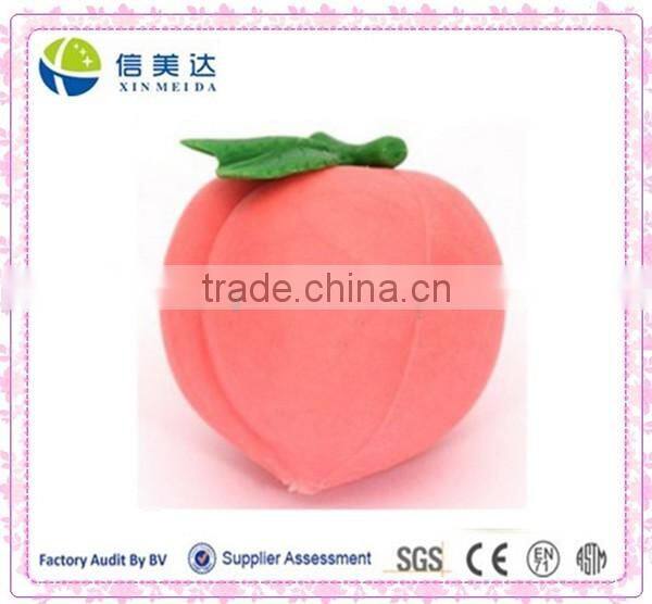 Pink Pillow with Green Leafs Cute Soft Plush Peach Pillow