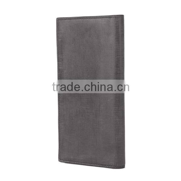 Factory Hot Sell European Trendy Designer Gray Genuine Leather Men's Wallet
