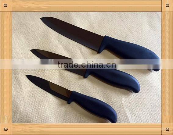 Best Ceramic Kitchen Knife set Black Mirror Finish Blade 4"+5"+6" assorted Knives set