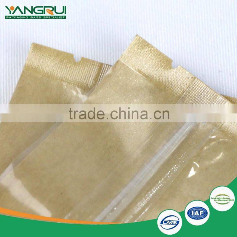 New item good quality kraft paper flat stand up pouches