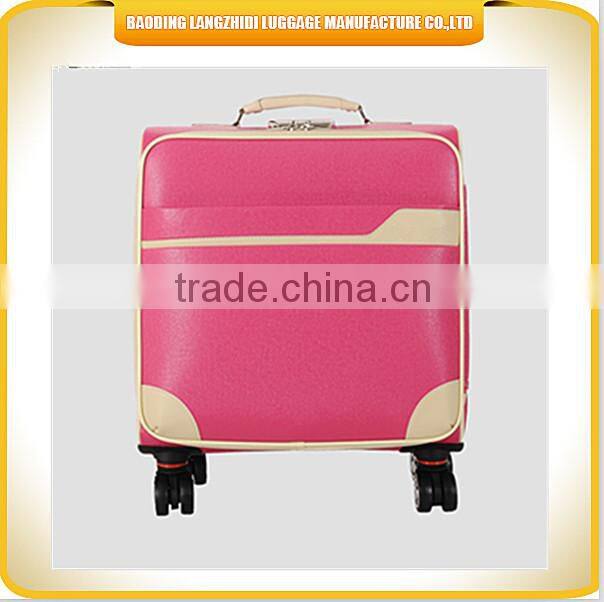 Hebei luggage set PU materical luggage bag pilot PU travelling luggage bag