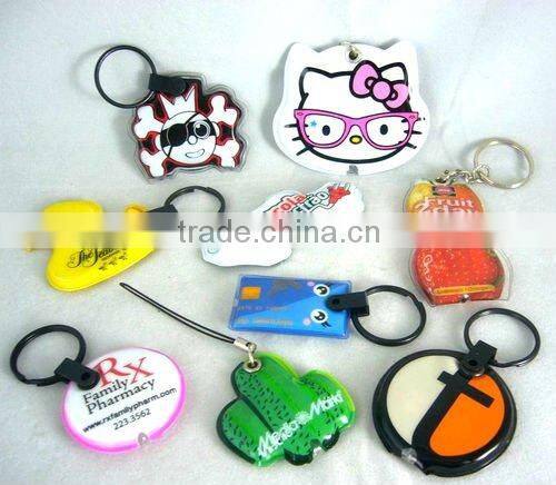 Promotional gifts plastic heart shaped light keychain