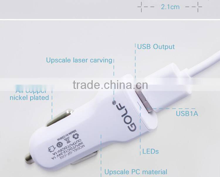 Hot selling mini wireless USB car charger 5V 1000ma for mobile phone/pad