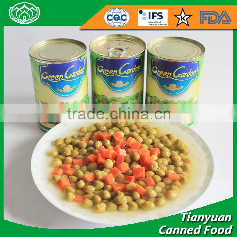 New crop factory wholesale Canned green peas with carrots