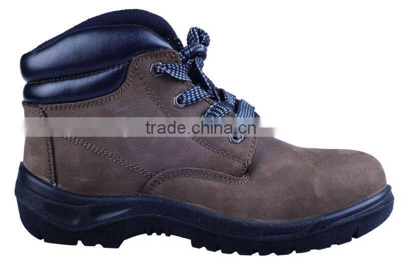 high ankle leather pu sole men's safety work shoes steel toe cap oil and acid resistant liberty industrial safety shoes price