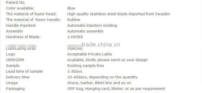 Twin Blade Rubber Handle shaving Razor compete with Gilette Blue 2