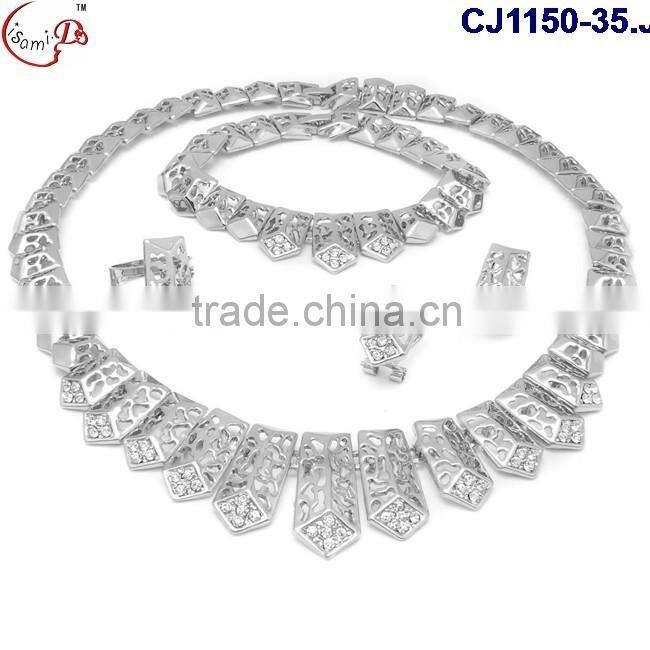 2016 top jewelry gold plating with rhinestone jewelry set wedding/evening party crystal jewelry set wholesale