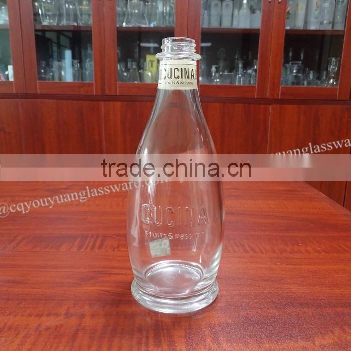 Hand soap screw top embossed custom made glass bottles 500 ml