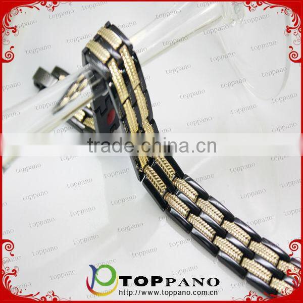 Hot sale men magnetic bracelet modern fashion design 4 in 1 energy element stainless steel bracelet