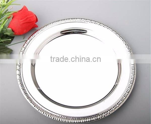 round plate modern design silver platter metal plate Serve up entertaining breakfast collect mails for hotel household