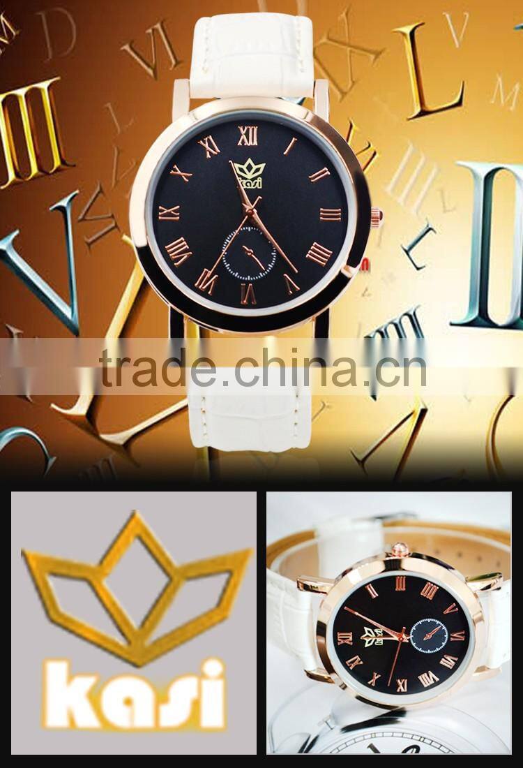 Top selling multi function time display genuine leather stainless steel automatic quartz wrist watch Y010