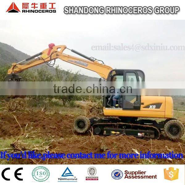 High quality&China Cheap 8 ton 0.25 m3 wheel excavator,crawler excavator with Yanmar1 engine