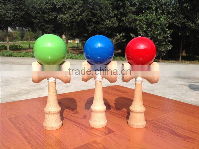 Memory 18.5cm solid color kendama,wholesale glossy beech wood kendama toy