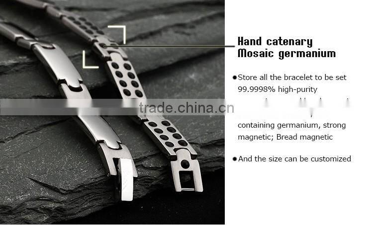 Titanium stainless steel luminous bracelet high quality china germanium negative ion necklace