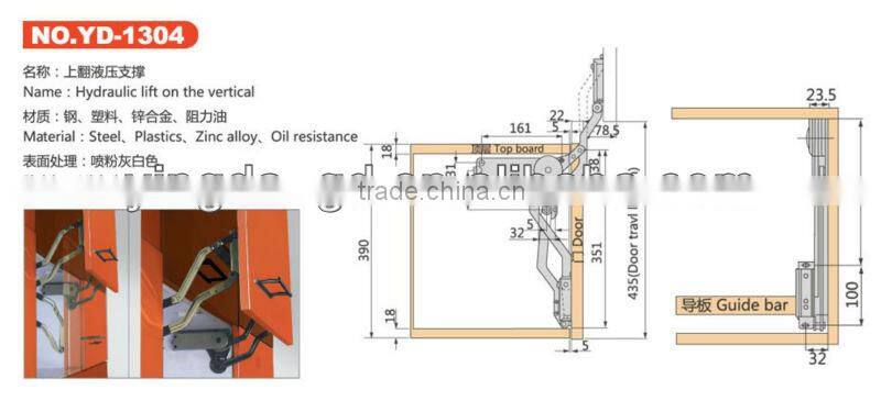 Cabinet pneumatic support/gas lid stay/furniture hardware