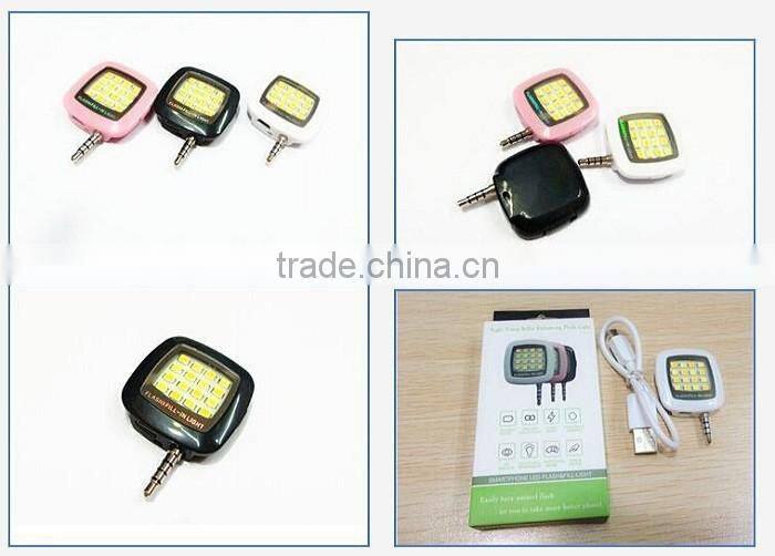 Portable Selfie Flash Light 16 LEDS Flash Fill Light Match With Selfie Stick Monopod Tripod For Smartphone