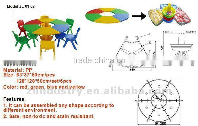 China Factory supplier Kindergarten nursery school furniture plastic cheap kids study table and chair