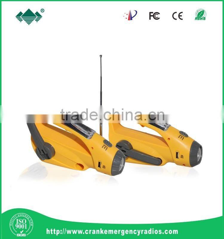 Hand Crank All-Purpose LED Flashlight Recharge flashlight Hand solar flashlight