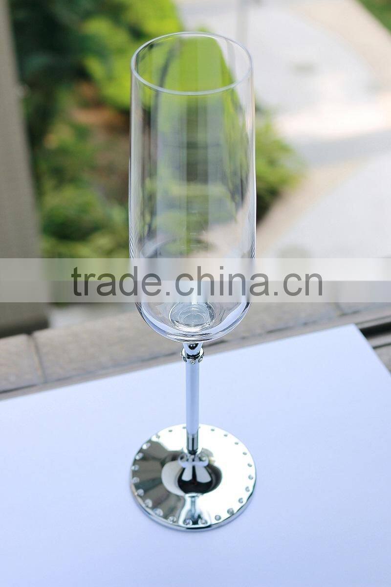 2015 new design lead free clear crystal 270ml wine glasses