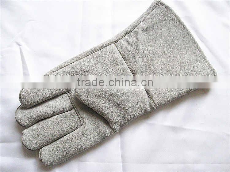 Long Argon Cow Split Leather Grade A/B Welding Gloves