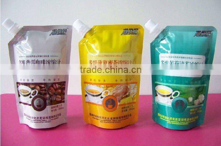 self-standing spouted bag/ liquid pouch with spout