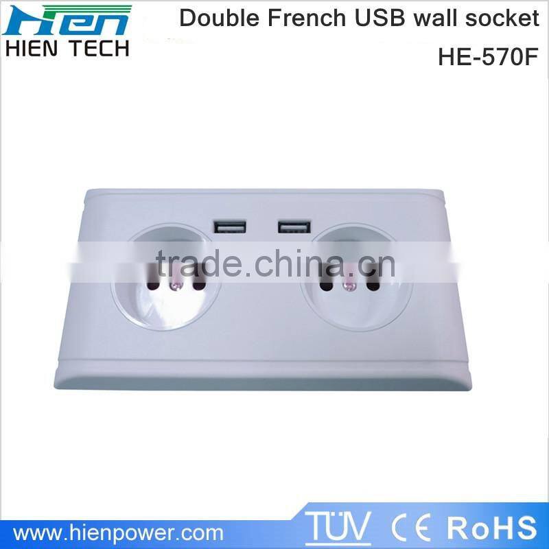 America type USB wall socket 1 gang 2 USB ports