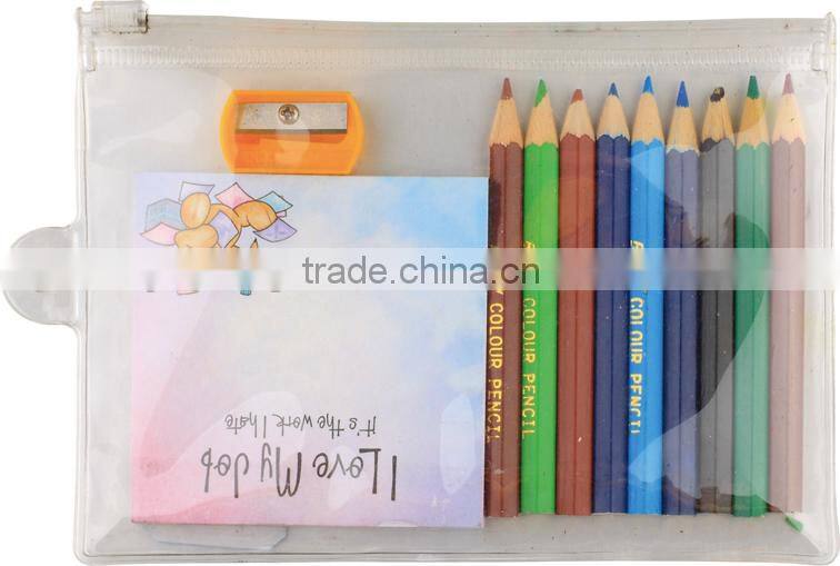 Customer Stationery set with color pencil,notepads,sharpener