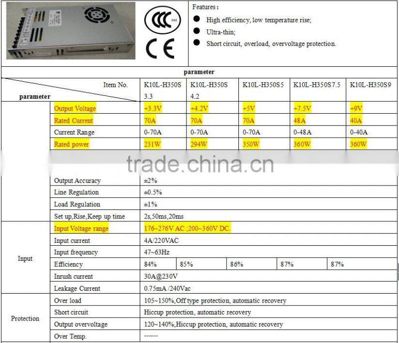 3.3V Output 350W Switching Power Supply/Led Driver For Led Screen Wholesale On Alibaba