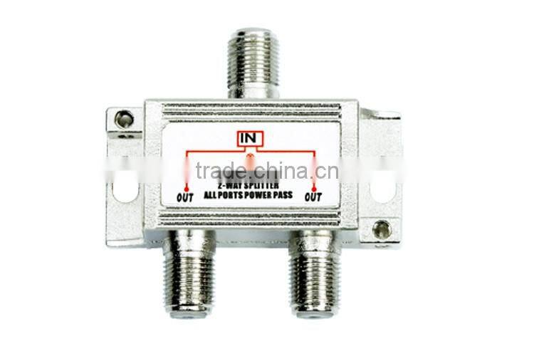 Newest 4-2400Mhz indoor 2 way satellite splitter