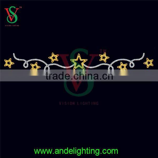 Customized 2d motif rope light large giant hanging outdoor street light fiesta lighting manufacture in china