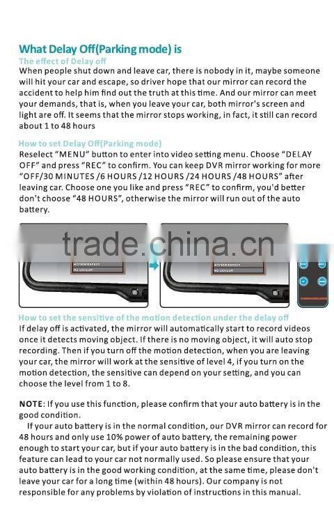 Germid latest 1080P DVR G-Sensor Bluetooth GPS Tracker in Rear View Mirror Monitor