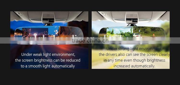 4.3 inch frameless mirror link synchronize the informations of your smart phone, reverse camera