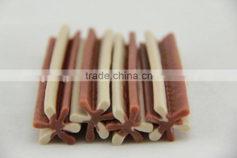 chicken breast (two-tone straight hexagonal natural dog chews)