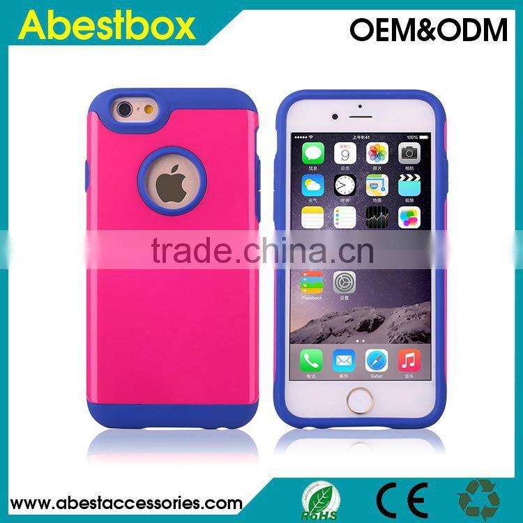 PC+TPU Combination Case for iPhone 6, Colorful TPU Protective Case for iPhone 6 4.7 inch back cover