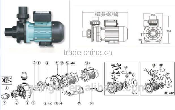 SB series 2hp swimming pool pump