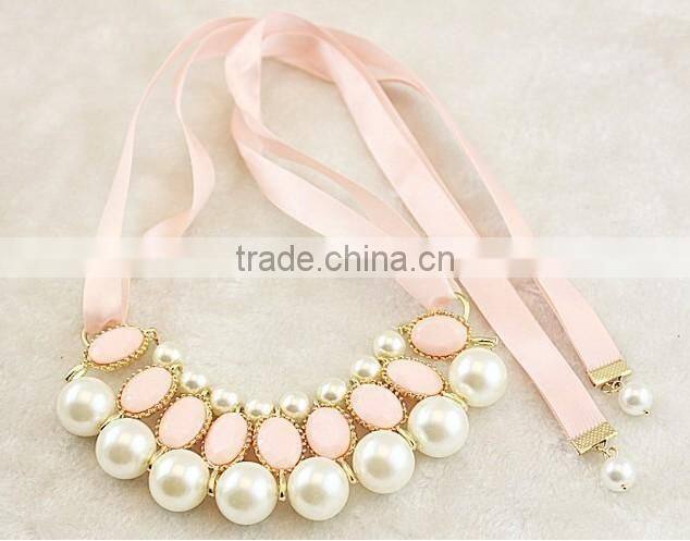 Fashion Big Pearl Choker Collar Vintage Pendant Statement Necklace Women Necklaces & Pendants Fashion Necklaces for Women 2014