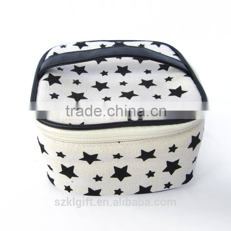 OEM fashion zip lock canvas toiletry bag