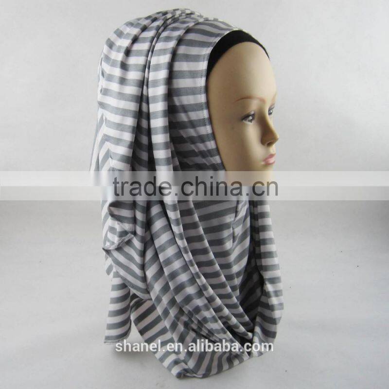 hot sale cotton stripe scarf muslim hijab