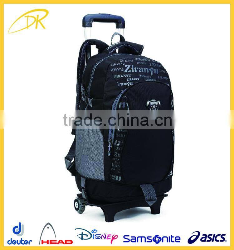 2015 NEW strong teenage wheeled school backpack, wholesale school backpack on wheel