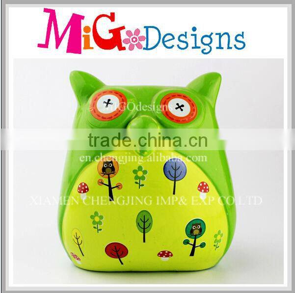 Dealers Coins Owl Shapes Ceramic Money Saving Box