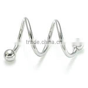 twister 2 hoops cork screw ear jewelry