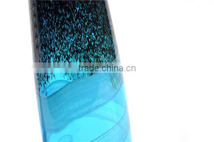 Mouth Blowing Sea Blue Color A Set Of Art Mediterranean Style Glass Vase For Centerpieces Wedding