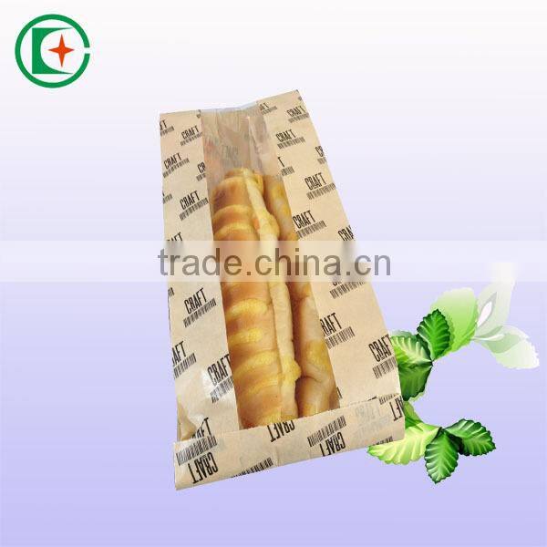 Sharp bottom bread paper bag with window