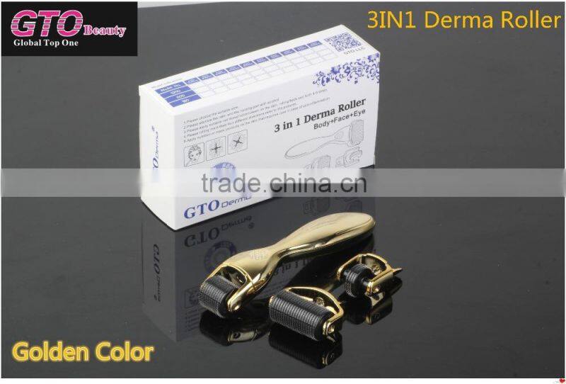 Hot sale face microneedle therapy skin care GTO 3 in 1 derma roller