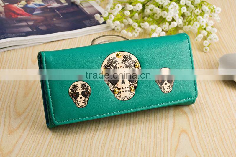 Cheap New Fashion Womens Pu Leather Bag Skull Fashion Handbag Girl Purse Wallet For Sale