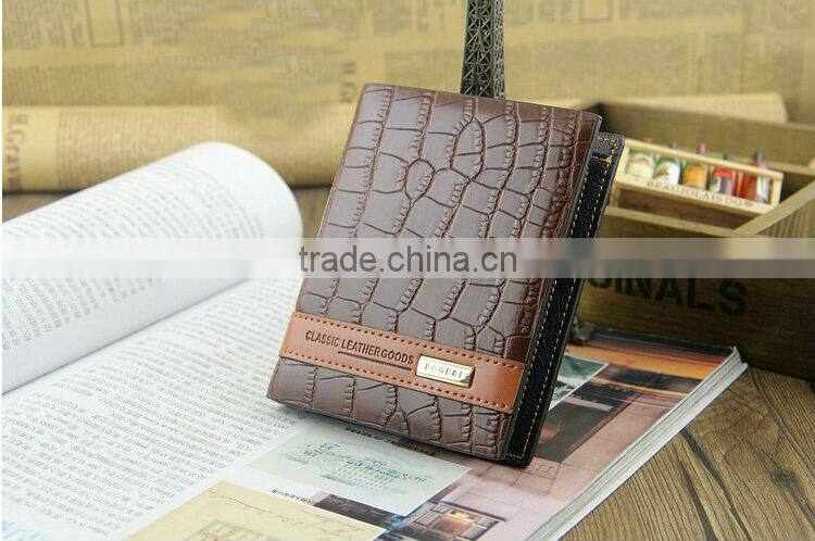 As Picture Design New Mens Crocodile Wallet Cheap Genuine Leather Short Mens Wallet Purse China