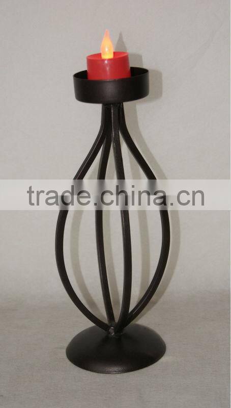 Black iron candle holder stand