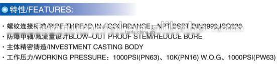 2016 China professional manufacturer stainless steel 2 pcs threaded ball/gate valve