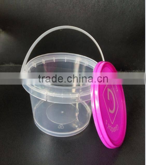 clear plastic buckets plastic barrel with lids &handle for wholesales