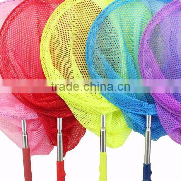 Factory supply extendable plastic mesh netting, Colorful plastic netting, Colorful handle fishing net